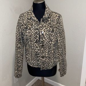 Leopard Print Denim Jacket